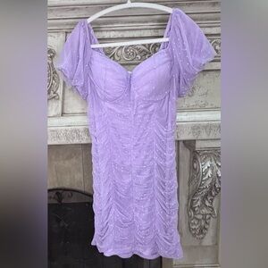 Allison & Kelly Light Purple & White Polka Dot Semi-Formal Dress Size XL